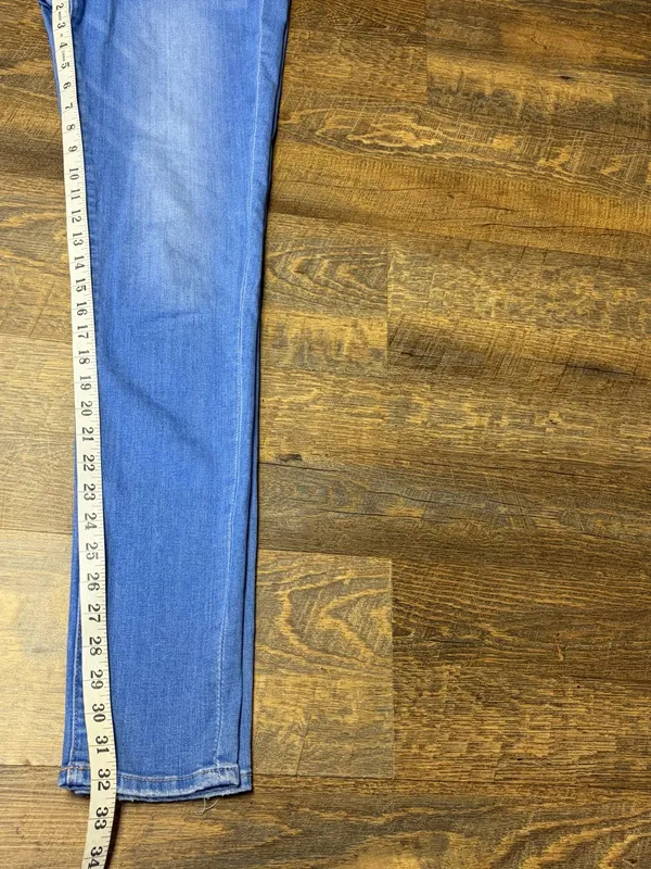 American Eagle Women's 12 X-Long Super Stretch Jeggings Blue Denim Jeans - Image 7
