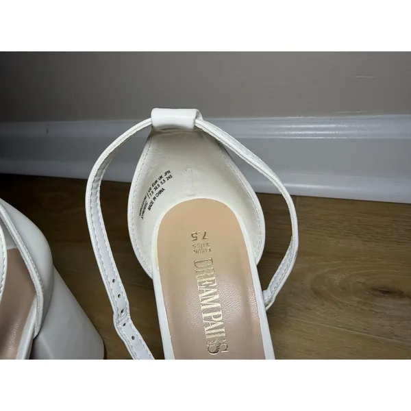 Dream Paris Bridal White Platform Heels Size 7.5 Engagement Wedding Photos - Image 2
