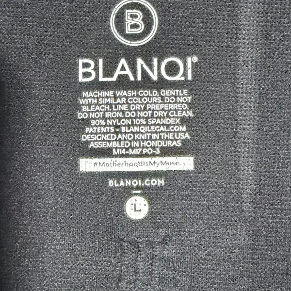 Blanqi Black Moto Cuffed Hipster Belly Support Maternity Leggings Size L - Image 3