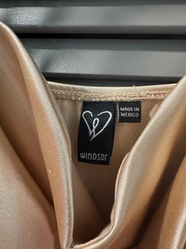 Satin Gold Windsor Dress - Image 5