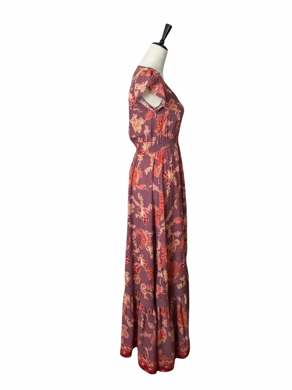 Jaase Indie Button Front Maxi Dress Women’s Size XS Bohemian Maxi Brown Floral - Image 4