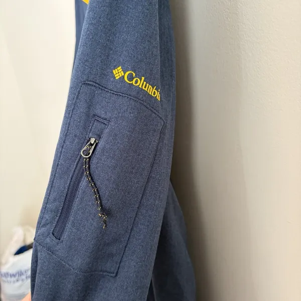 University Of Michigan Columbia Grid Fleece Pullover Medium Navy Yellow Athletic - Image 3