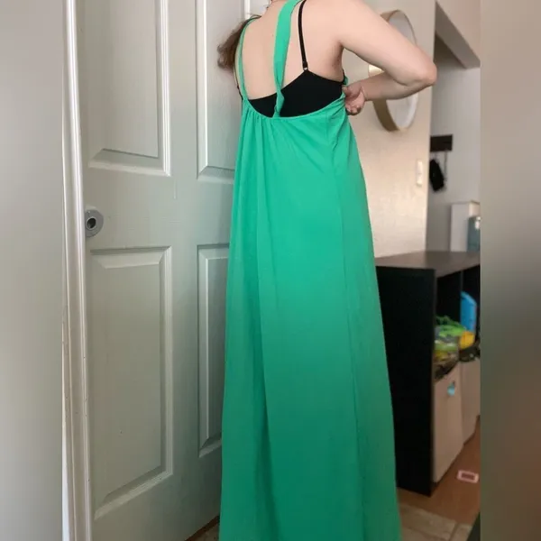 VICI‎ Atiana Satin Halter Maxi Dress Size XL Green - Image 3