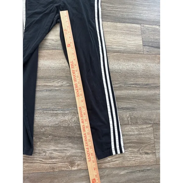 Adidas Womens Black Three Stripe Track Pants Activewear Size Medium - Image 7