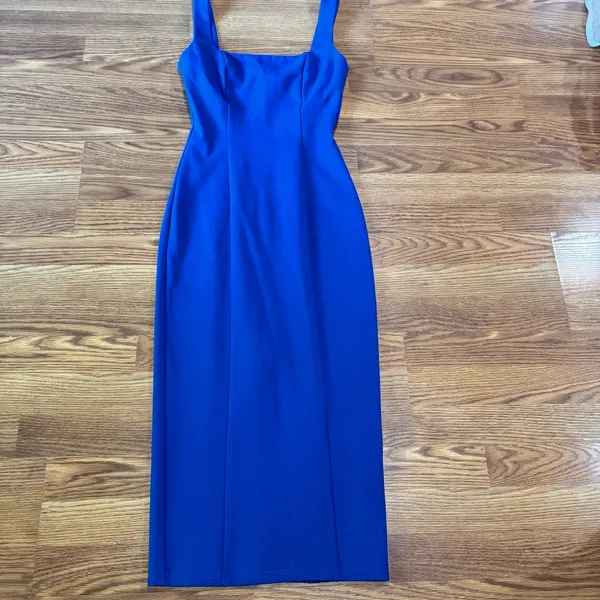 Elliatt Addilyn Bodycon Midi Dress Cobalt Blue Square Neck Chic size XS - Image 9