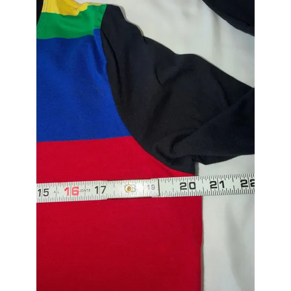 Ralph‎ Lauren Active Color Block Stripe Long Sleeve Cotton Shirt Black Size XL - Image 5