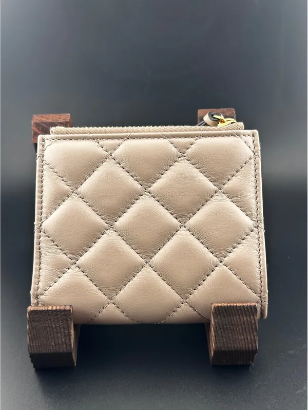 Versace Quilted Leather Wallet with Gold Medusa Button - Image 2