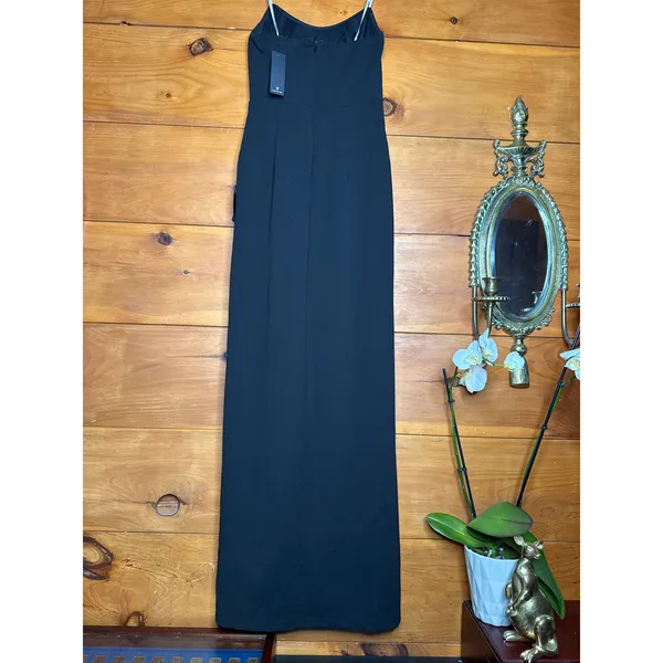 Lulus Sensational Beauty Black Strapless Maxi Dress Bridesmaid Holiday Medium - Image 6
