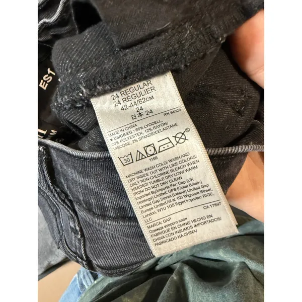 Gap Denim 24R True Skinny‎ Black Stretch Jeans Raw Hem 28" Inseam Mid-High Rise - Image 5
