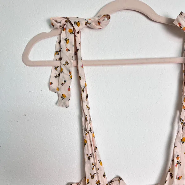 Intimately Free People Cream Floral Bella‎ Smocked Mini Dress XS - Image 7