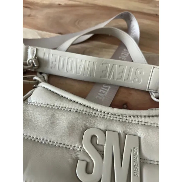 New Steve Madden Bzoia Quilted Crossbody Bag neutral beige purse convertable - Image 6