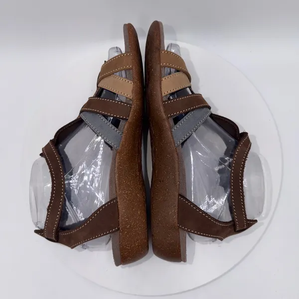 Mephisto Brown Leather Strappy Comfort Sandals Womens 39/9 Multi Color Buckle - Image 4