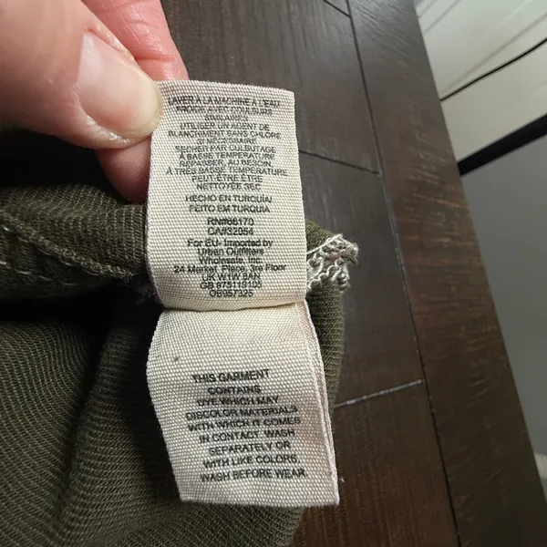 Free People Olive Green Paperbag‎ Waist Utility Mini Skirt Size 10 - Image 4