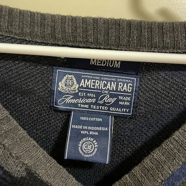 American Rag CIE Men’s Grey & Blue Camouflage Crewneck Sweatshirt (Size M) - Image 3