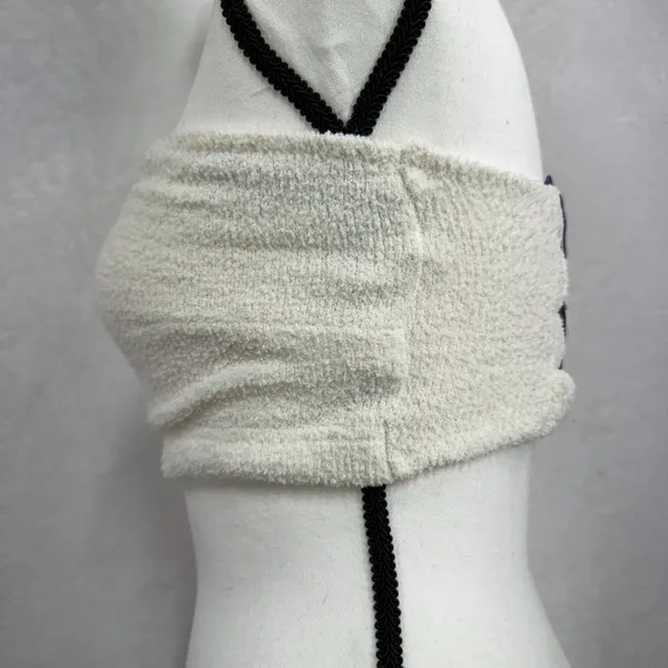 Yitty Small Pet Me Four Strap Bandeau Ivory Fuzzy Faux Fur Crop Top BN2253619 - Image 5