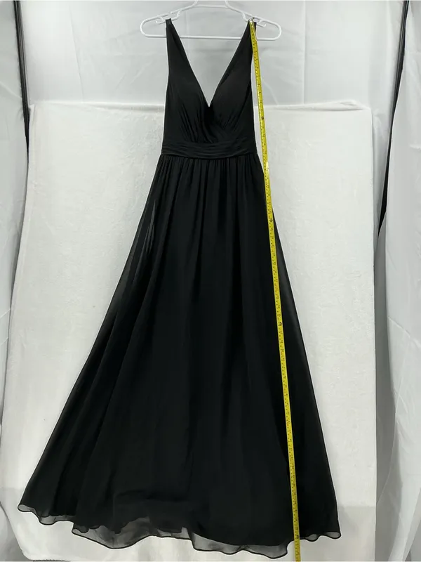 Azazie Black V-Neck Chiffon Maxi Dress 975 - Image 4