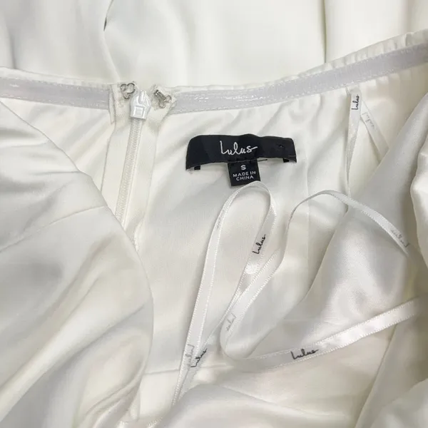 Lulus Beloved Bliss Ivory Strapless Slim Leg Bow Jumpsuit size Small - Image 7