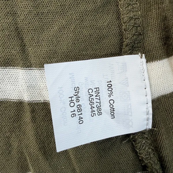 J.CREW Women's Medium Olive Green White Striped Open Drape Cardigan Cotton 68140 - Image 8