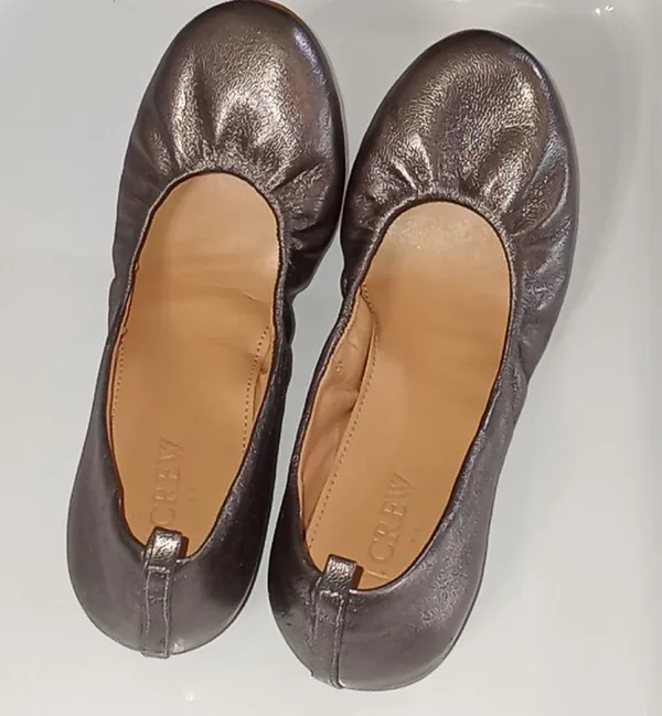 J. Crew metallic silver ballet flats - Image 2