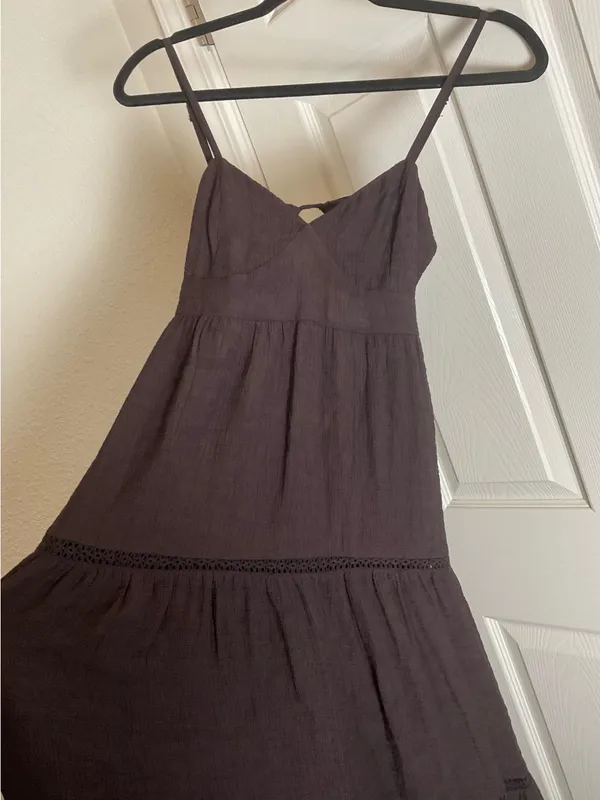 Zara Black Textured Tiered Maxi Dress Size xSmall Cutout Back New - Image 4