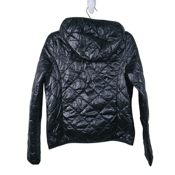 Abercrombie & Fitch Lightweight Hooded Puffer Jacket Womens S Black Packable - Image 3