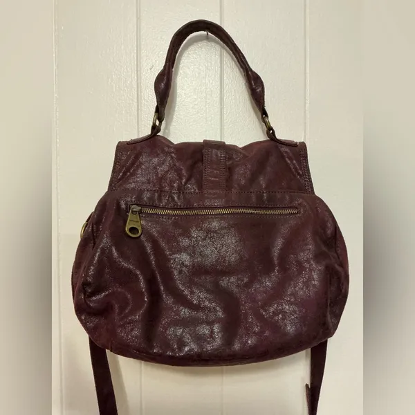 Rare MATT & NAT Vegan Burgundy Large Studded Crossbody Vintage Handbag Bag - Image 5