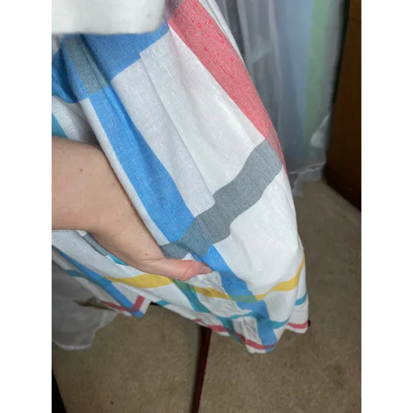 Dress Windowpane plaid shirt dress red blue yellow - Image 4