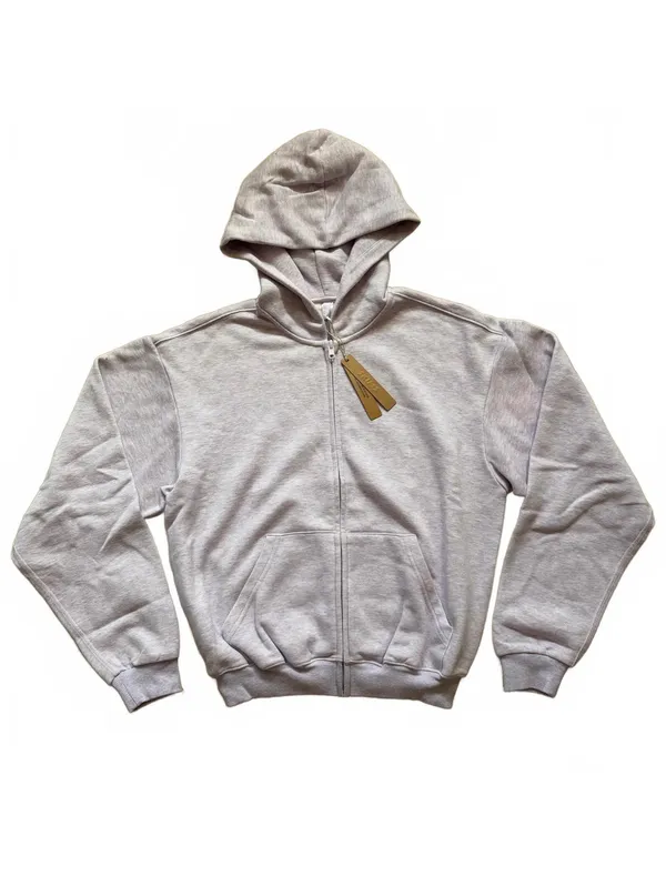 Skims Cotton Fleece Classic Zip Up Hoodie Purple Heather Women's Size XS NWT - Image 2