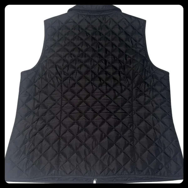 I.N. Studio Quilted Vest Women Large Black Full Zip Sleeveless Outerwear - Image 7