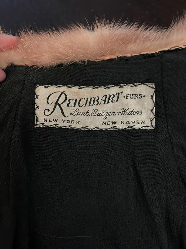 Vintage Reichbart Furs Coat Womens Medium Persian Lamb Mink Collar 50s - Image 7