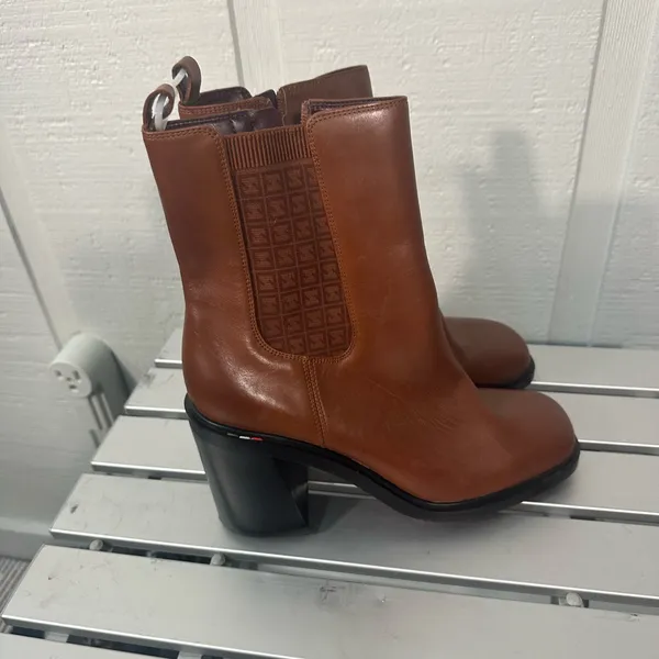 Franco Sarto Boots Leather Heel 3.75” A Paula Brown Size 10M NWOT - Image 4