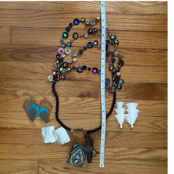 Boho Jewelry Bundle Multi Strand Necklace Beaded Cuff Leather‎ Wrap Earrings Lot - Image 6