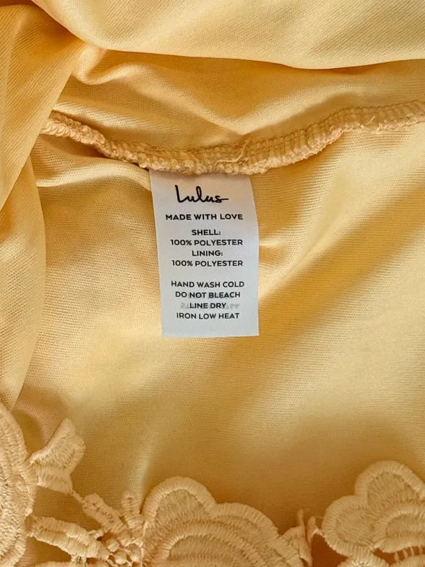 NWT Lulus Love Poem Yellow Crochet Floral Lace Mini Dress XS - Image 10