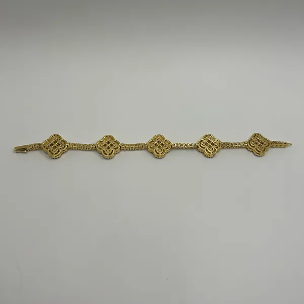 Kay Jewelers Moissanite Clover Tennis Bracelet VVS1 Gold New Insane Quality 8 Inch 3mm - Image 3