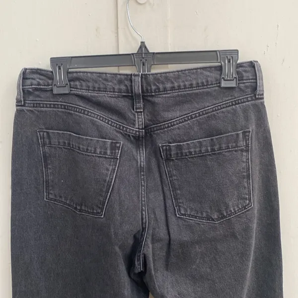 Banana Republic High Rise Barrel Leg Jeans Size 28R Washed Black Cropped Cotton - Image 5