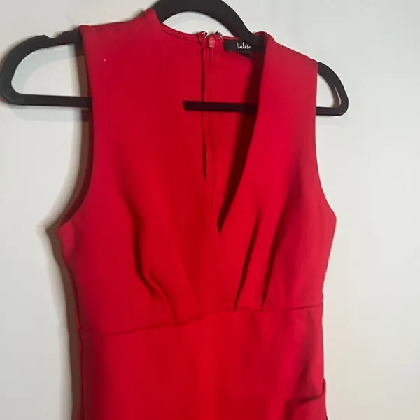 🔆 Lulu's red bodycon faux wrap dress - Image 2