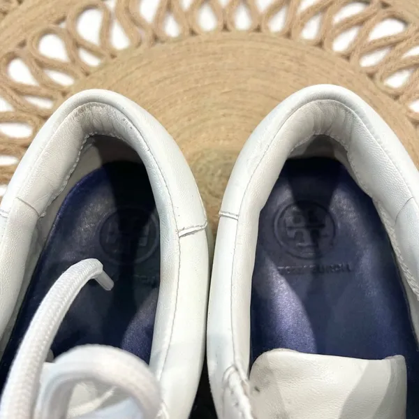 Tory Burch Carter Glitter Sneaker Women's Size 7M Lace Up White Blue - Image 14