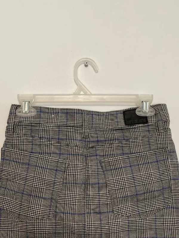 AMERICAN EAGLE Super Stretch Hi-Rise Mini Skirt Gray Black Plaid High Waisted 00 - Image 11