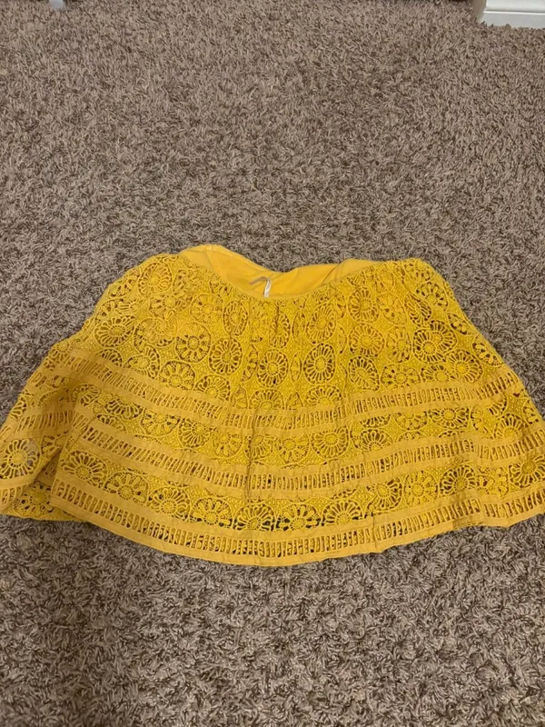 Free People Eyelet Top Yellow Medium Sleeveless Underwire Festival Boho Cotton - Image 2