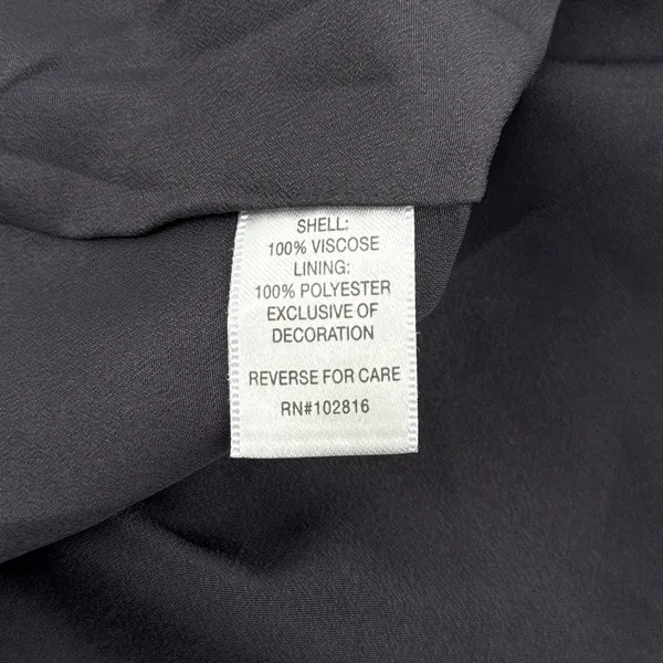 Garnet Hill Gray‎ Embroidered V Neck 3/4 Sleeve Dropped Waist Dress Size 8 - Image 10