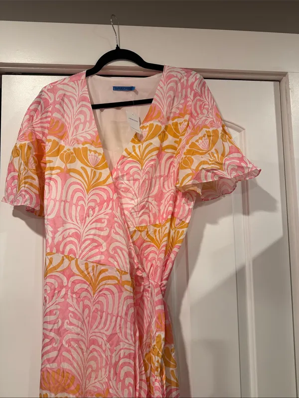 J. McLaughlin audette  Printed Wrap Maxi Dress medium NWT - Image 2