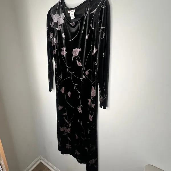 Talbots Vintage 90s Velvet Midi Dress Size XS - Image 4