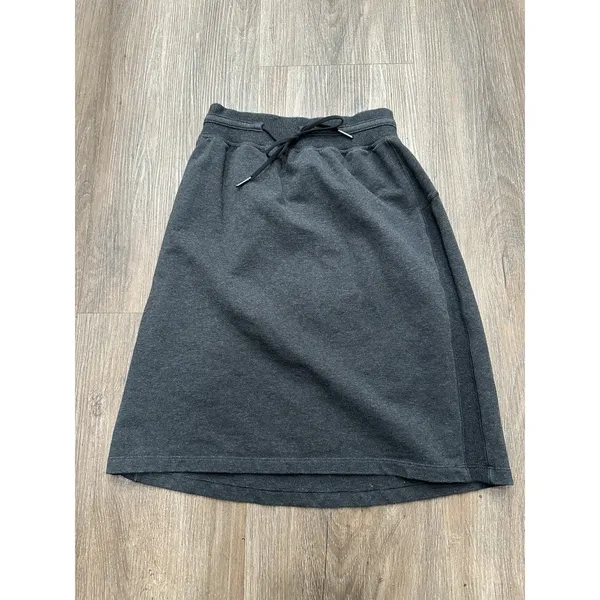 Lululemon Start‎ Anew Skirt Heathered Grey Cotton Elastane Ribbed Sides Size 2 - Image 2