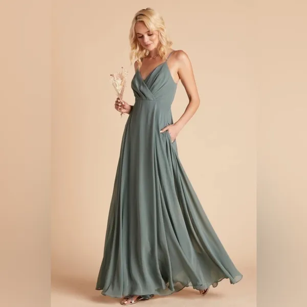 BIRDY GREY Kaia Chiffon Dress In Sea Glass - Image 4