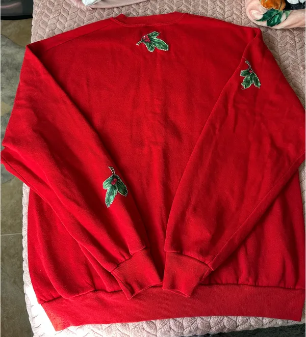 Vintage 90’s Red JERZEES Embroidered Christmas Sweater - Image 5