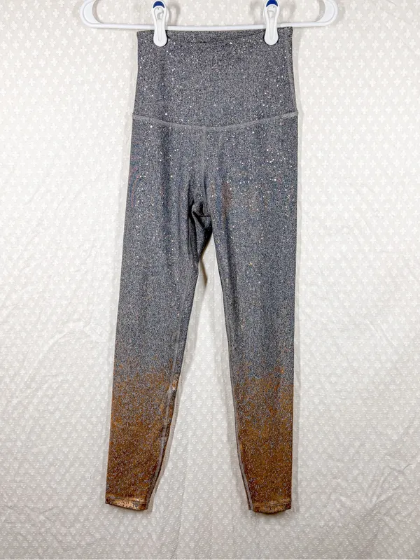 Beyond Yoga Grey Metallic Alloy Speckled Ombré High Rise‎ Leggings - Image 2