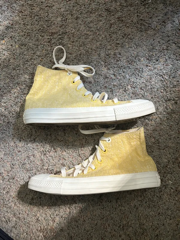 Yellow high top converse  - Image 3