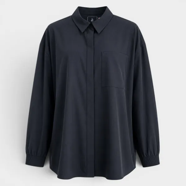 Nike 24.7 Dri-FIT Women's Oversized Button Down Woven Shirt Black NWT Size Large - Image 2