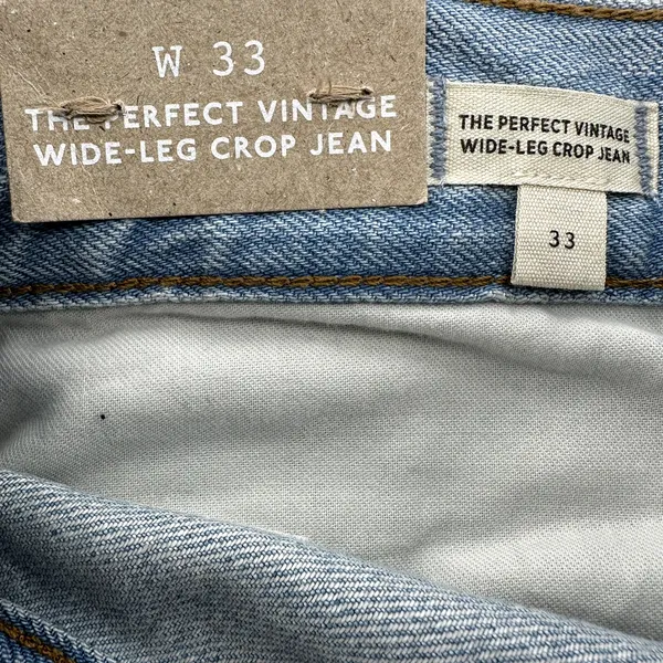 Madewell The Perfect Vintage Wide-Leg Crop Jeans Denim High Waisted Blue 33 NWT - Image 4