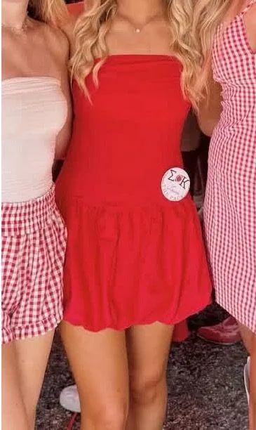 Target Red Babydoll Mini Strapless Dress XS - Image 2